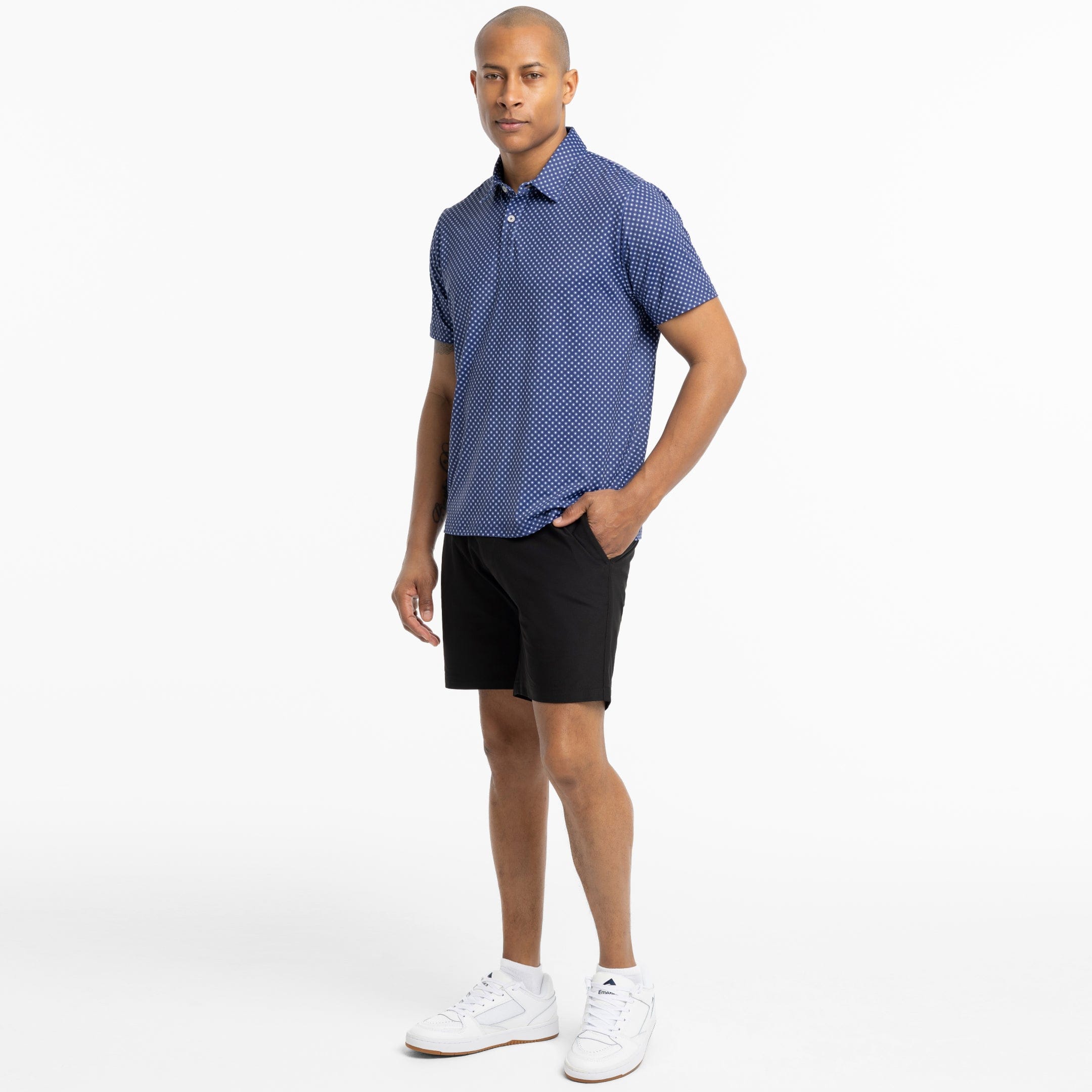 Ash & Erie Ellipses Tech Polo Shirt for Short Men   Tech Polo Shirt