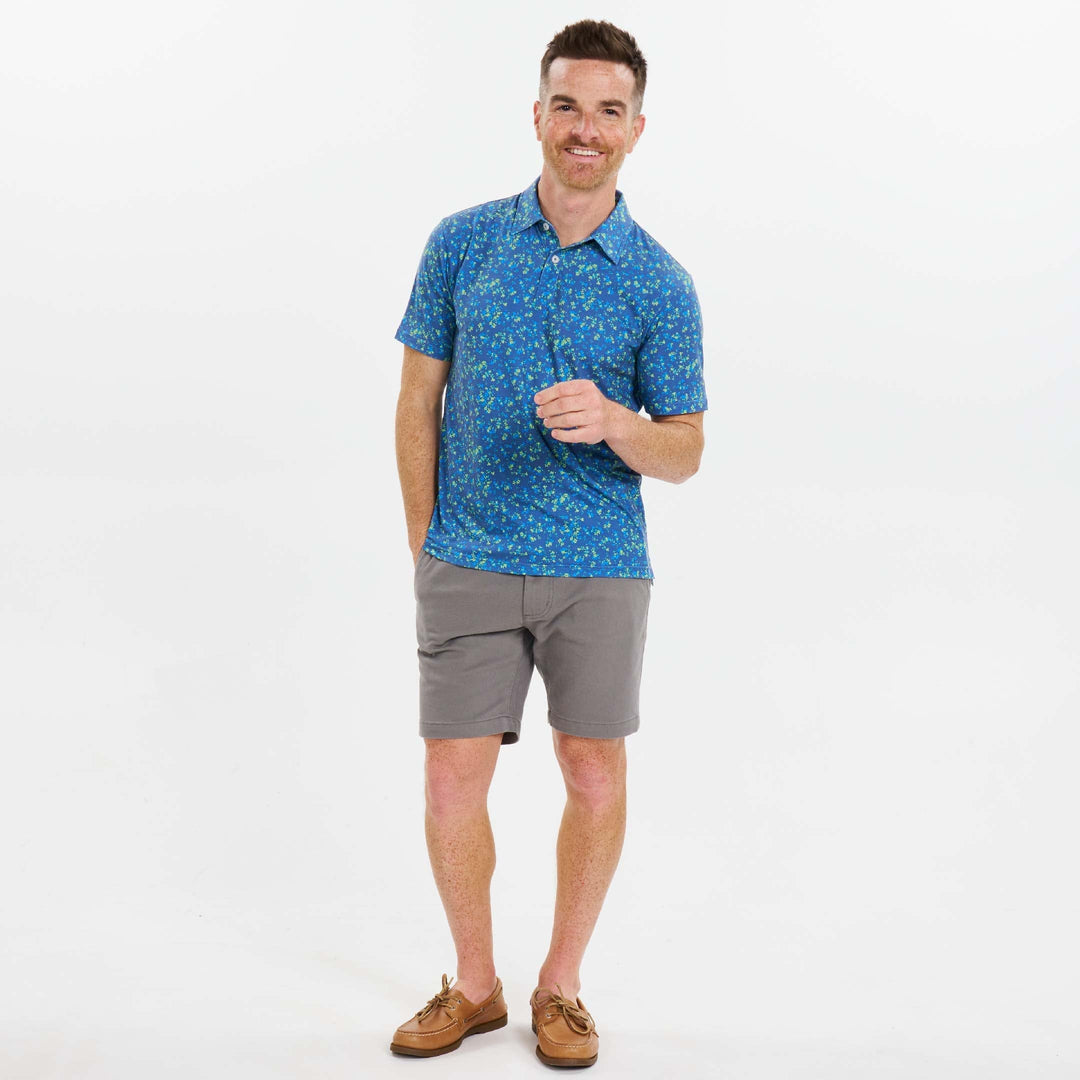 Ash & Erie Garden Party Tech Polo Shirt for Short Men   Tech Polo Shirt