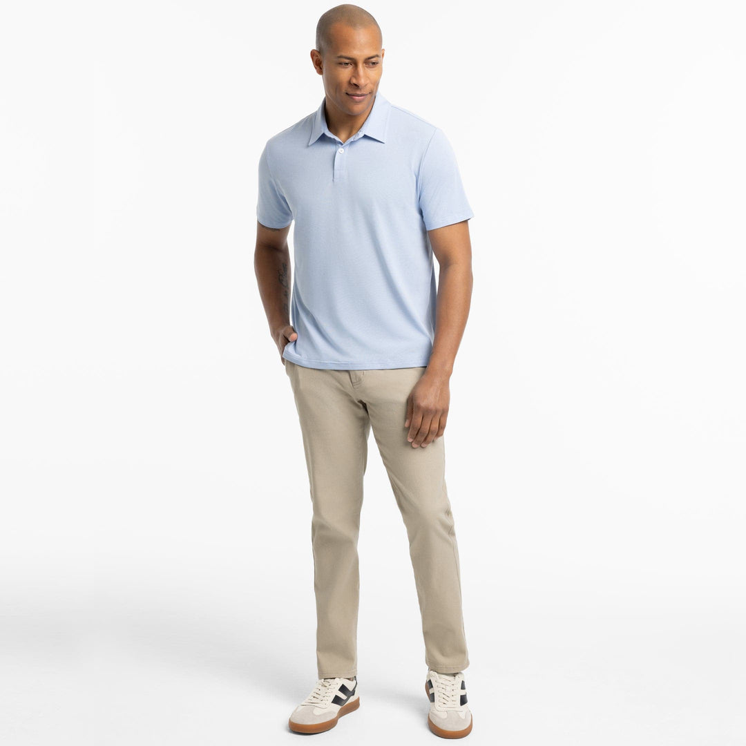 Ash & Erie Light Blue Tech Polo Shirt for Short Men   Tech Polo Shirt