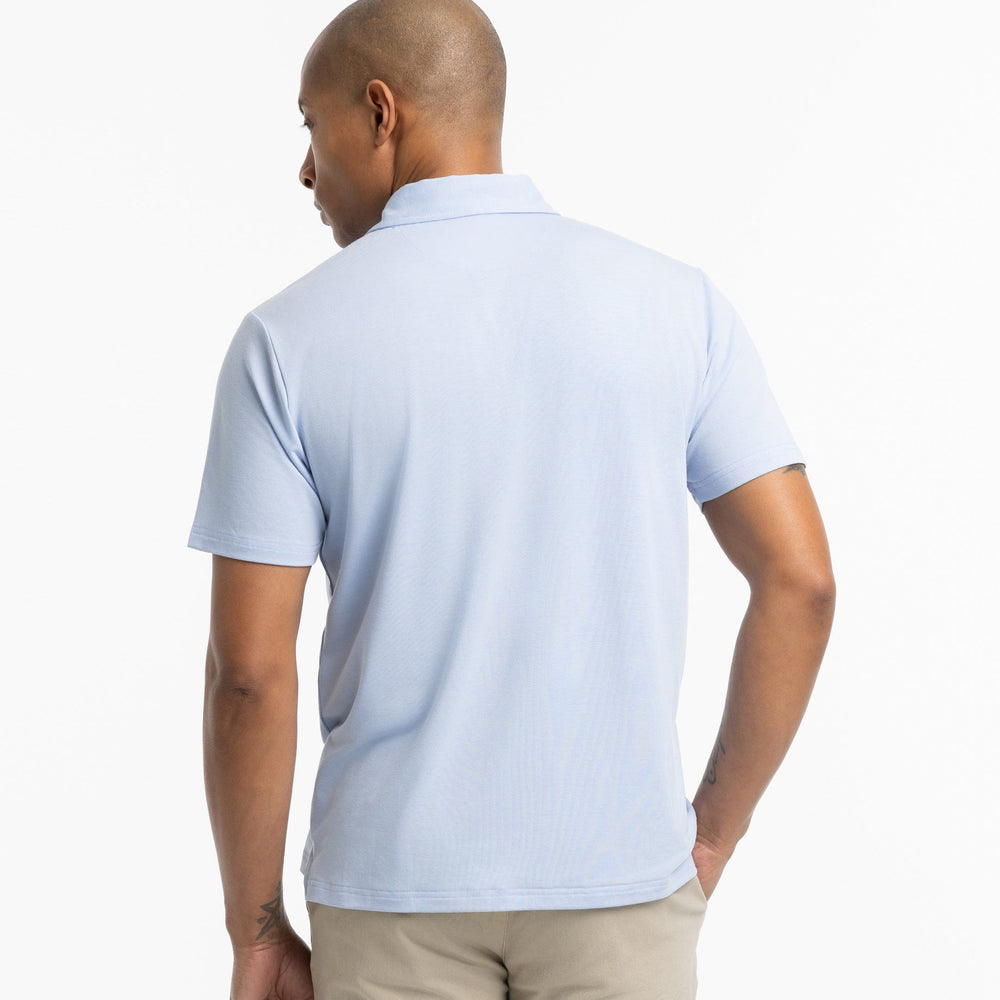 Ash & Erie Light Blue Tech Polo Shirt for Short Men   Tech Polo Shirt