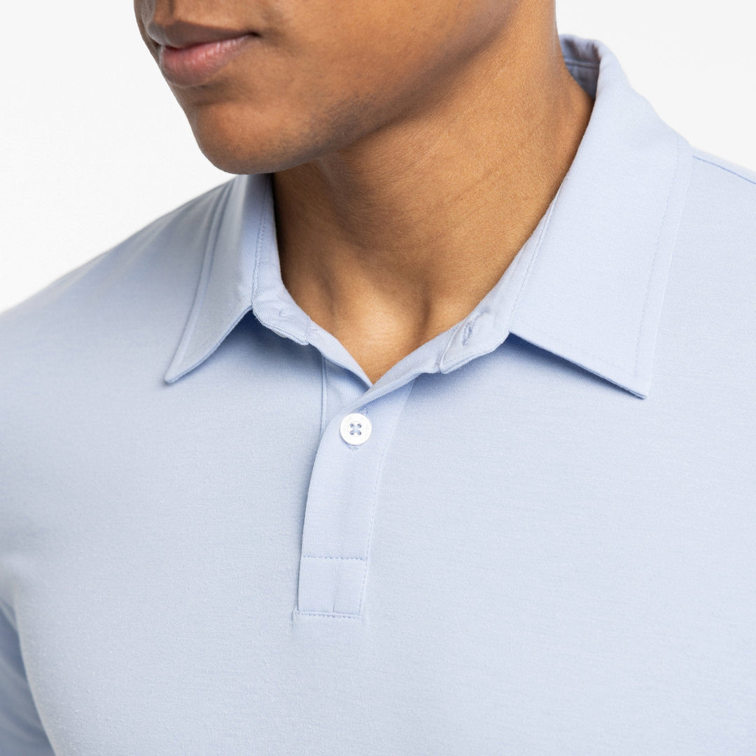 Ash & Erie Light Blue Tech Polo Shirt for Short Men   Tech Polo Shirt
