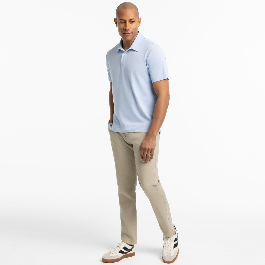 Ash & Erie Light Blue Tech Polo Shirt for Short Men   Tech Polo Shirt