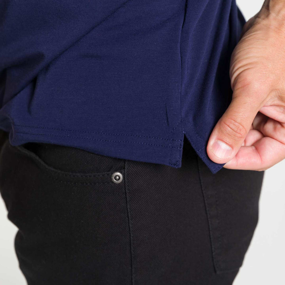 Ash & Erie Midnight Blue Tech Polo Shirt for Short Men   Tech Polo Shirt