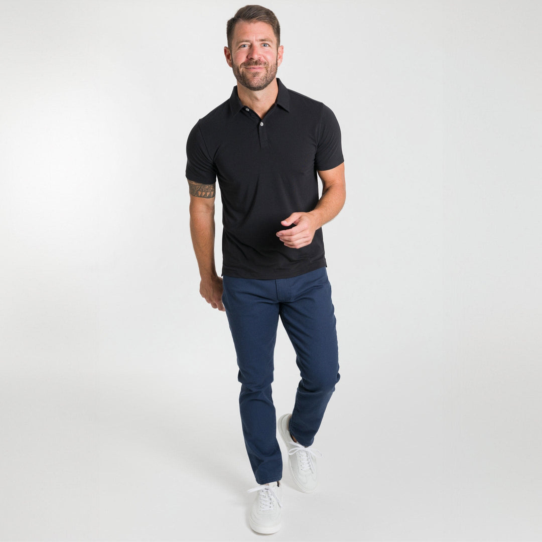 Ash & Erie Obsidian Tech Polo Shirt for Short Men   Tech Polo Shirt