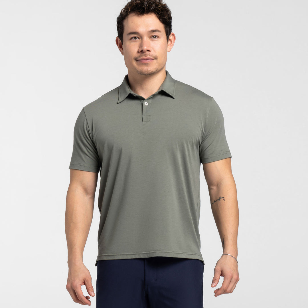 Ash & Erie Sage Tech Polo Shirt for Short Men   Tech Polo Shirt