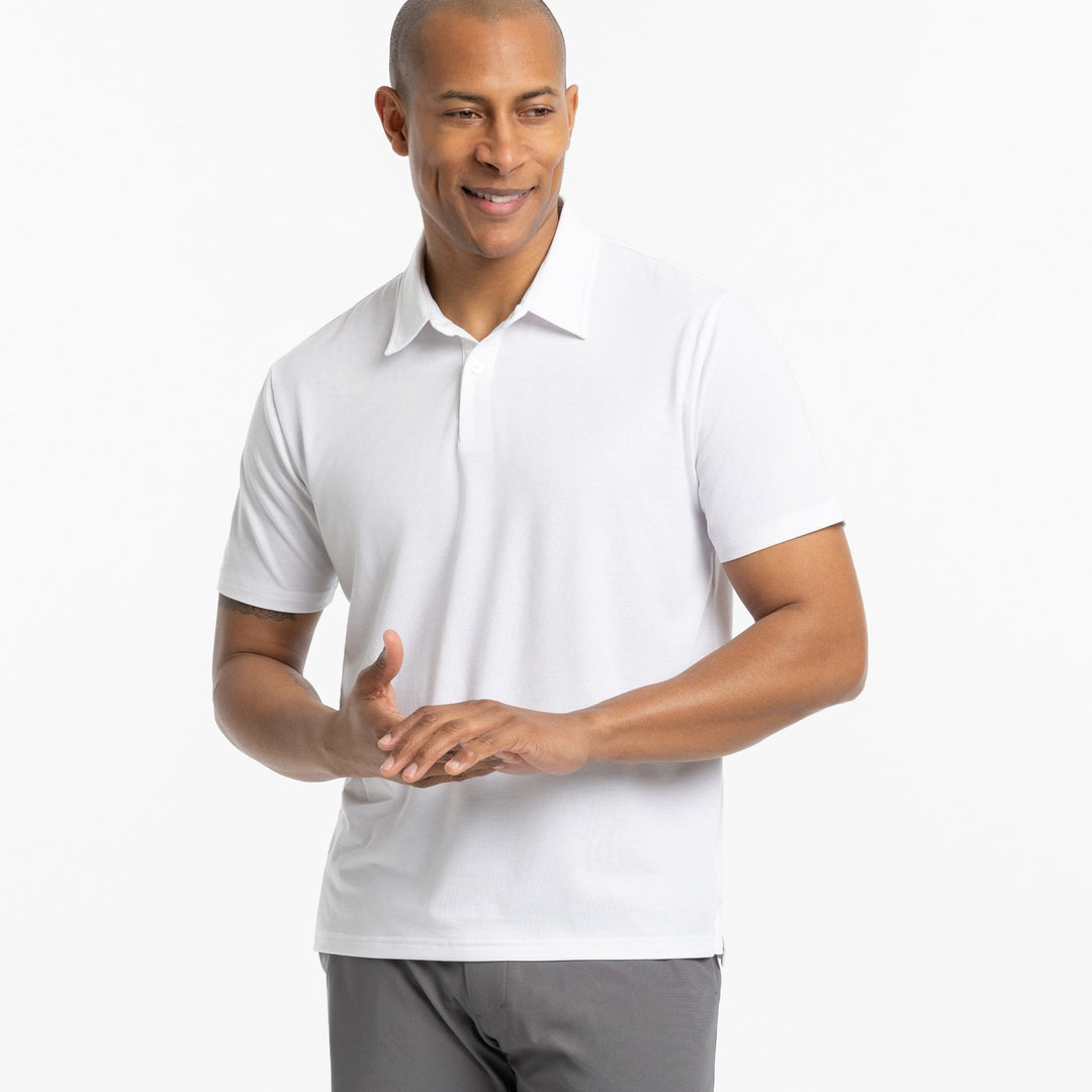 Ash & Erie White Tech Polo Shirt for Short Men   Tech Polo Shirt