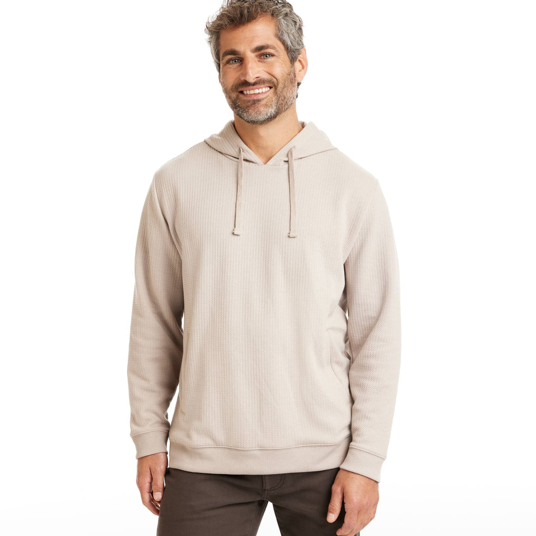 Ash & Erie Khaki Waffle Hoodie for Short Men   Waffle Hoodie