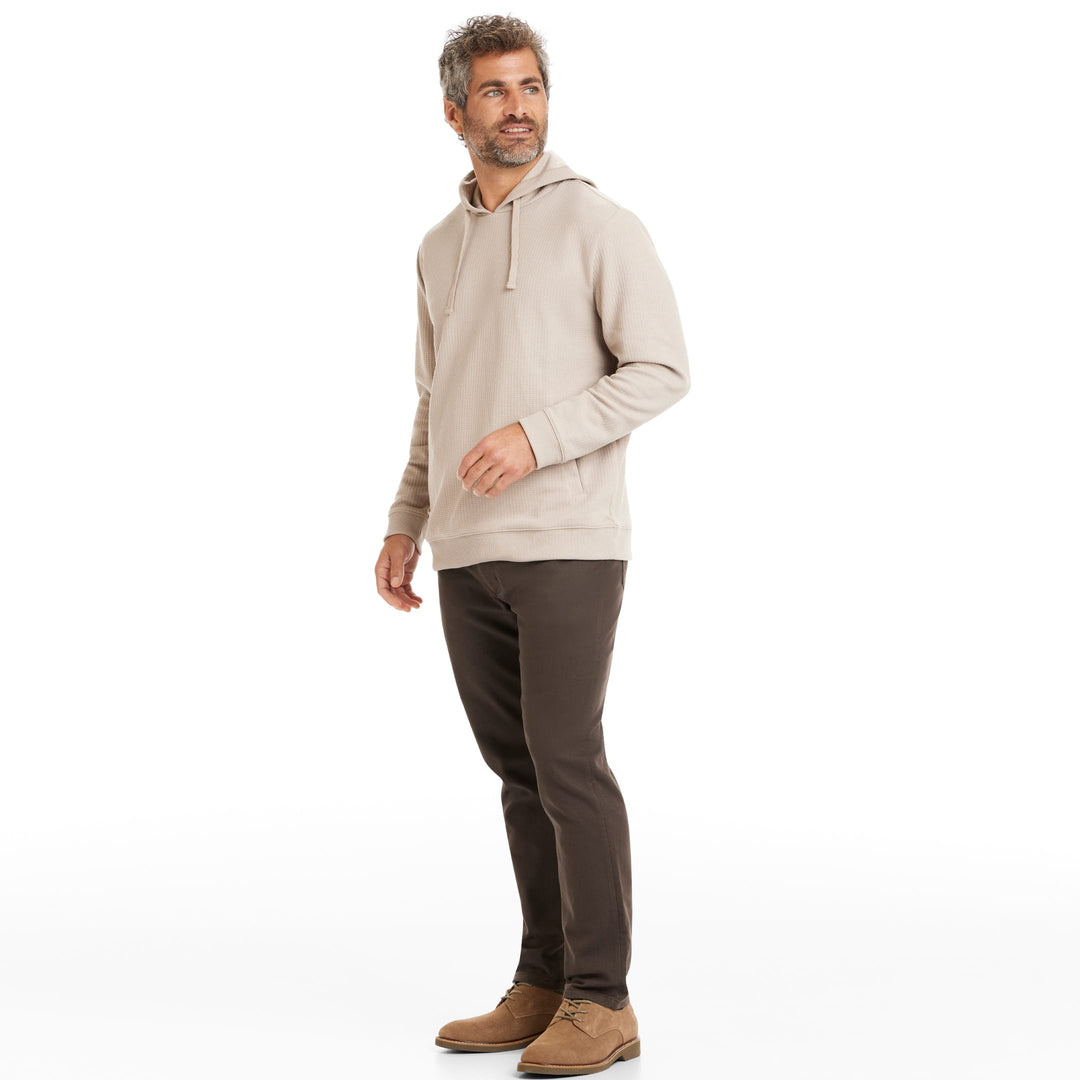 Ash & Erie Khaki Waffle Hoodie for Short Men   Waffle Hoodie