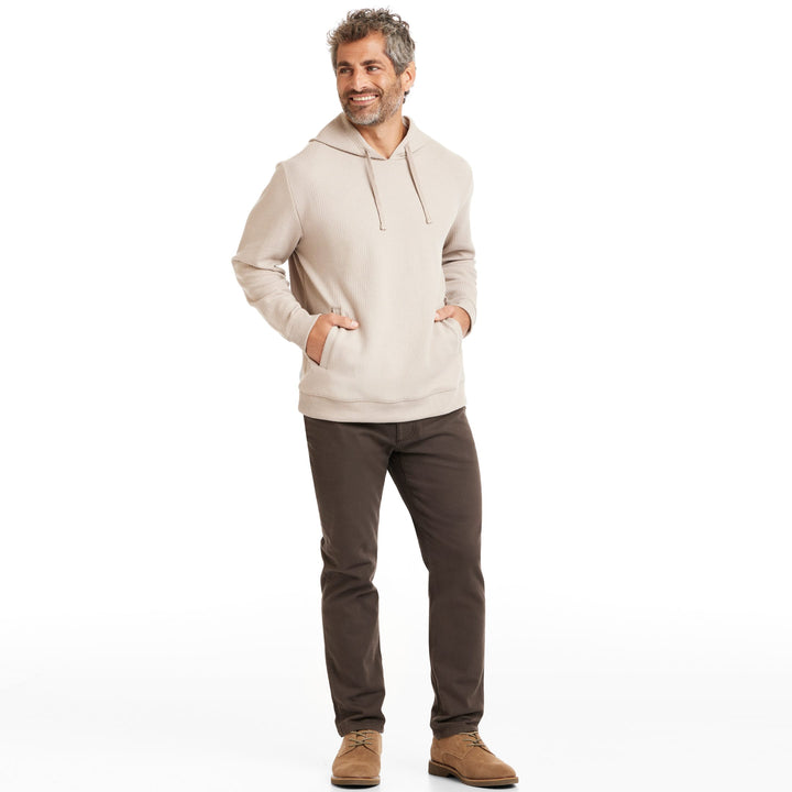 Ash & Erie Khaki Waffle Hoodie for Short Men   Waffle Hoodie