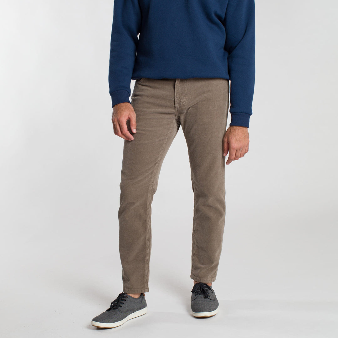 Ash & Erie Brown Stretch Corduroy Pant for Short Men   Weekend Jeans