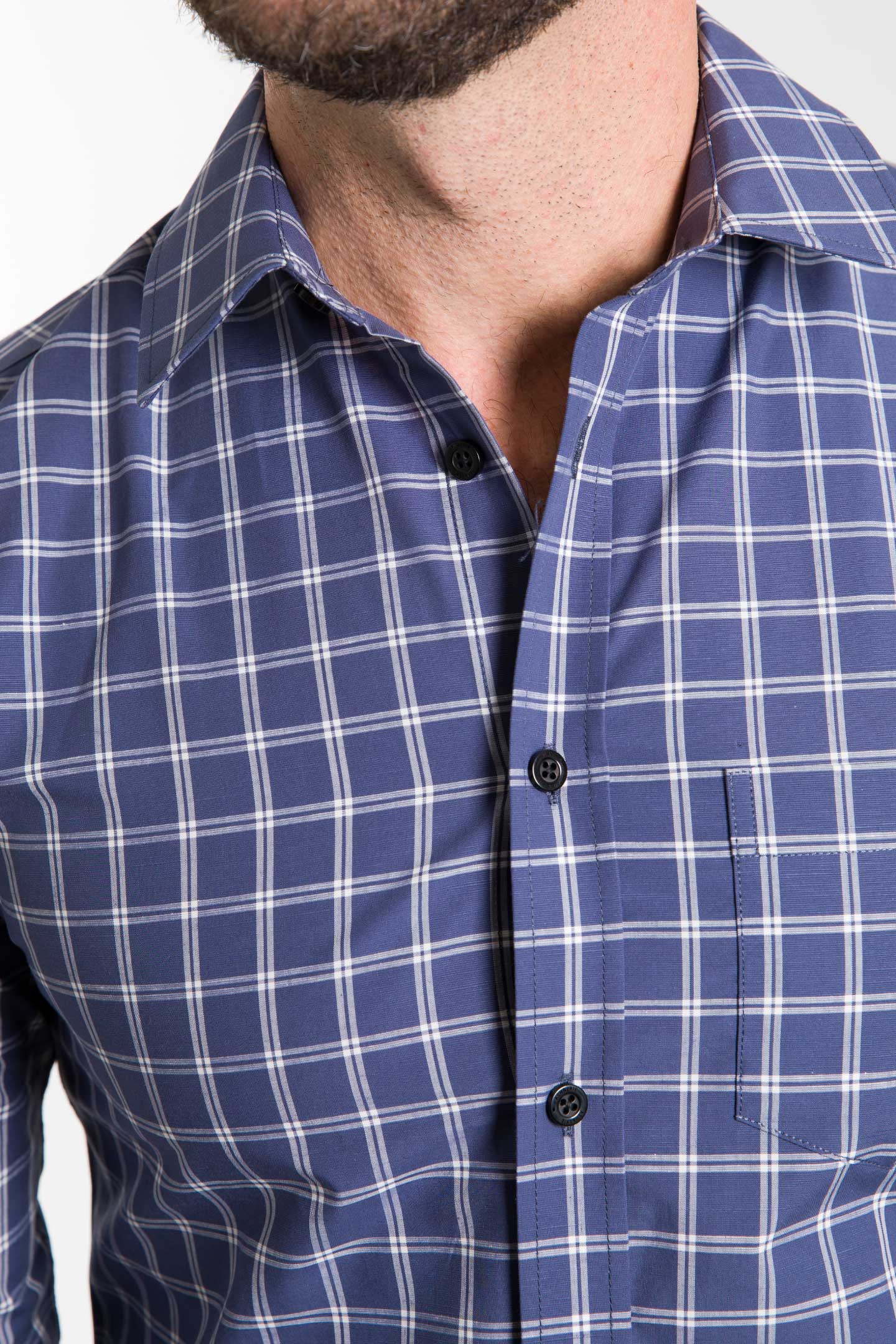 Ash & Erie Navy Check Button-Down Shirt for Short Men   Everyday Shirts