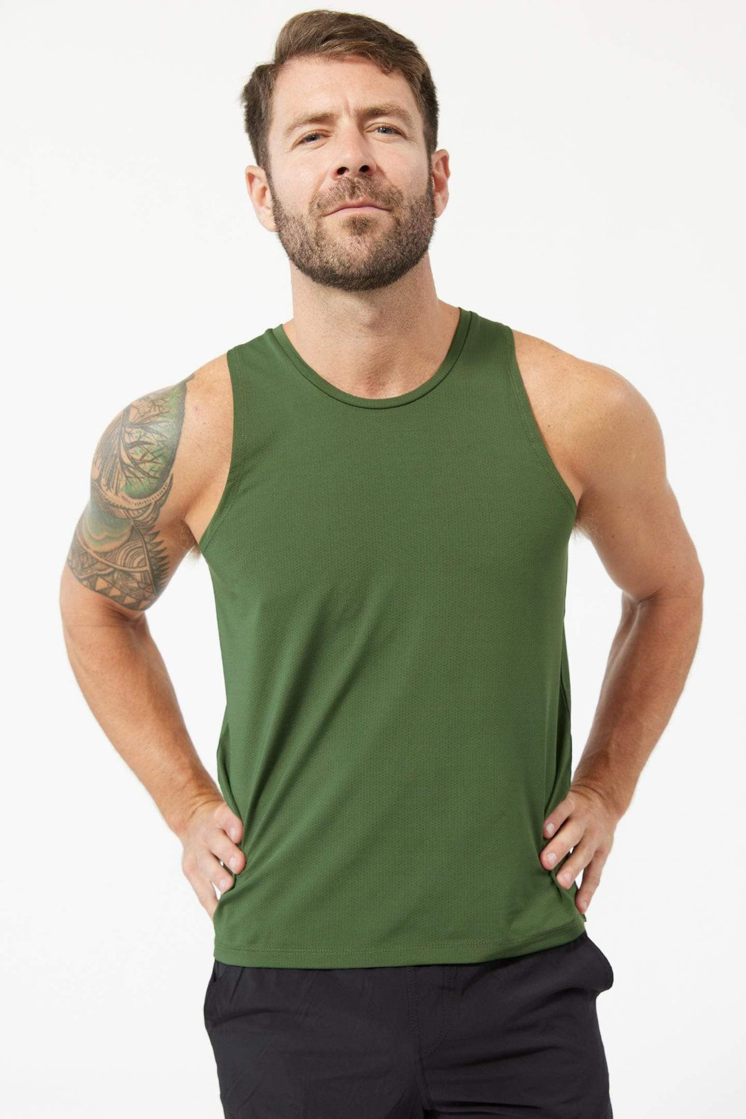 Buy Green Tech Tanks for Short Men | Ash & Erie   Tech Tanks